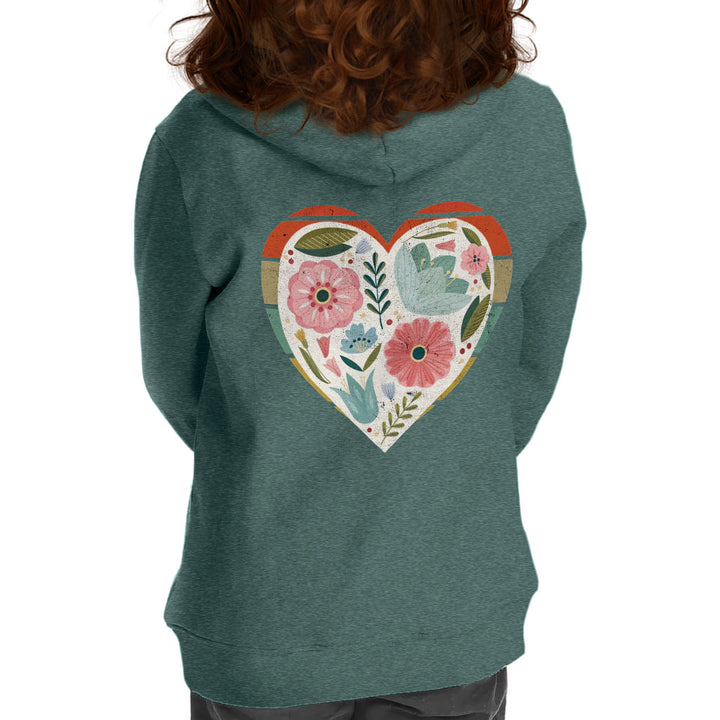 Flower Heart Toddler Full-Zip Hoodie - Colorful Toddler Hoodie - Printed Kids' Hoodie