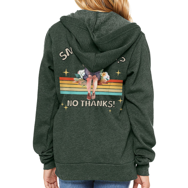 No Small Talk Kids' Full-Zip Hoodie - Shy Girl Hooded Sweatshirt - Art Kids' Hoodie