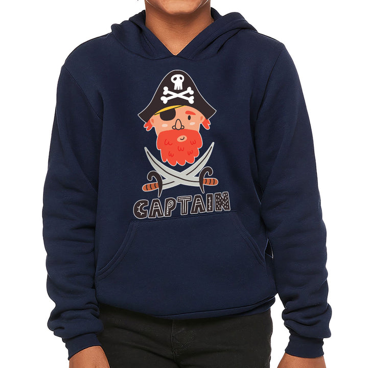 Captain Kids' Sponge Fleece Hoodie - Pirate Themed Kids' Hoodie - Cool Hoodie for Kids