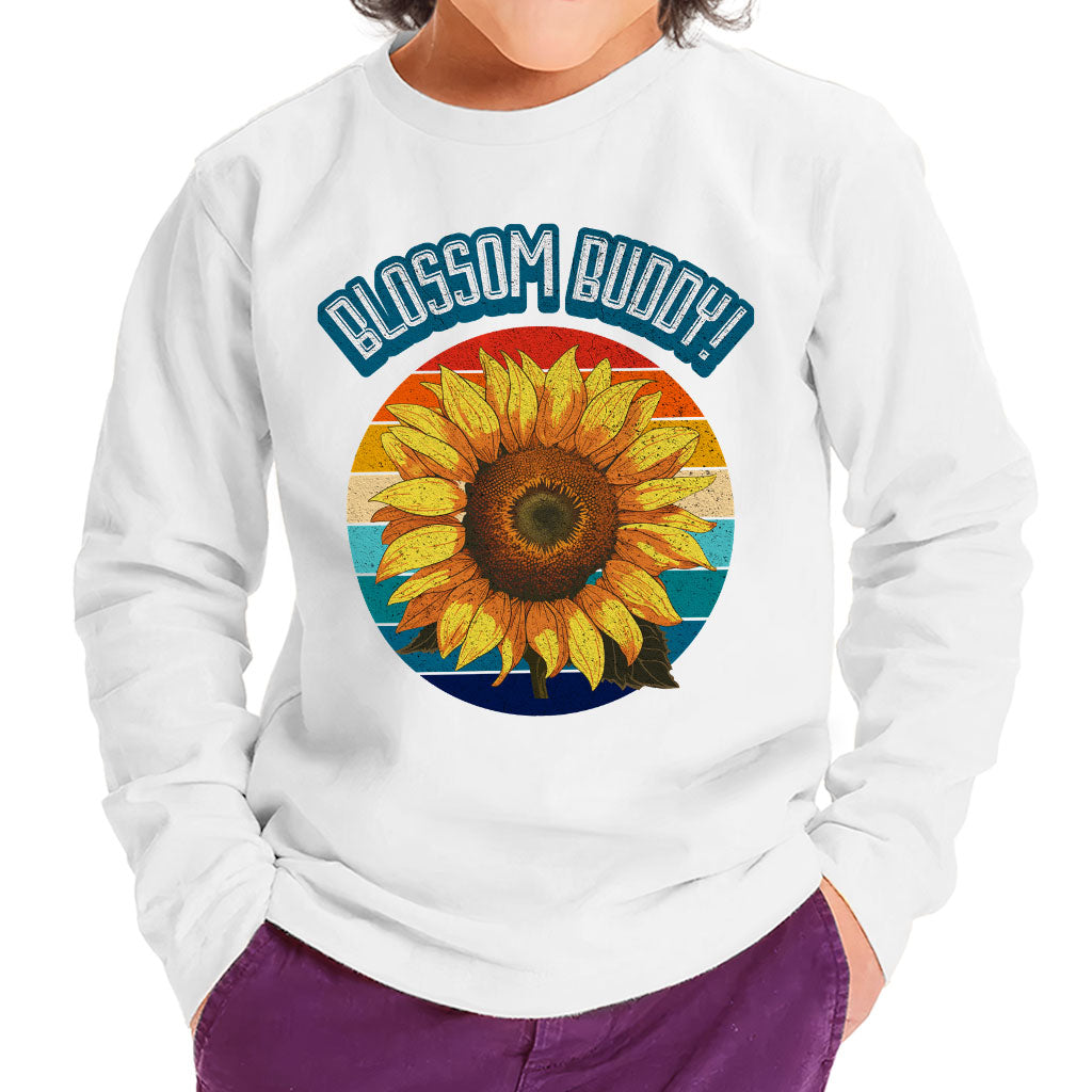 Blossom Buddy Toddler Long Sleeve T-Shirt - Flower Kids' T-Shirt - Plant Long Sleeve Tee