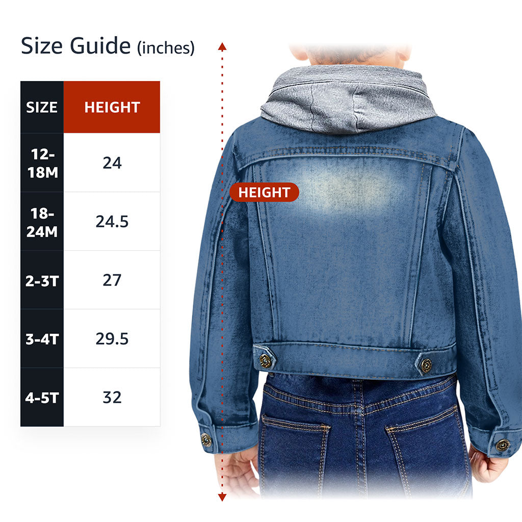 King Of the Animal Kingdom Toddler Hooded Denim Jacket - Cool Jean Jacket - Graphic Denim Jacket for Kids