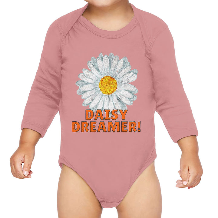 Daisy Dreamer Baby Long Sleeve Onesie - Minimalistic Baby Long Sleeve Bodysuit - Printed Baby One-Piece