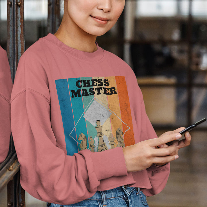 Chess Master Cropped Long Sleeve T-Shirt - Board Game Women's T-Shirt - Art Long Sleeve Tee
