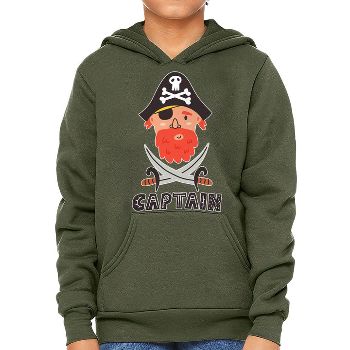Captain Kids' Sponge Fleece Hoodie - Pirate Themed Kids' Hoodie - Cool Hoodie for Kids