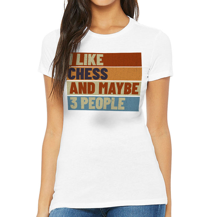 I Like Chess Slim Fit T-Shirt - Colorful Women's T-Shirt - Art Slim Fit Tee