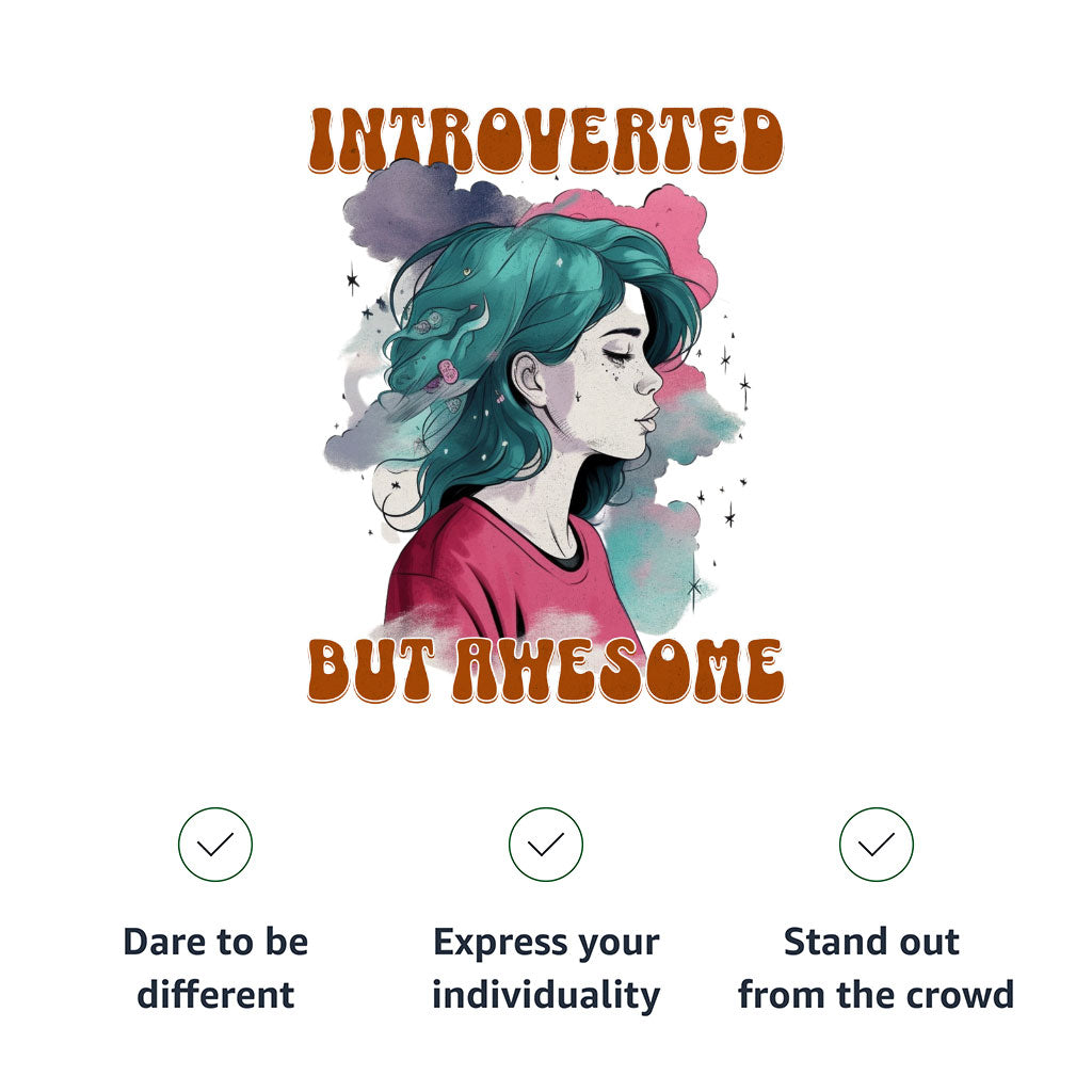 Introverted but Awesome Kids' T-Shirt - Watercolor T-Shirt - Graphic Tee Shirt for Kids