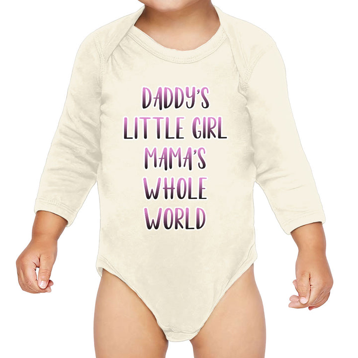 Daddy's Little Girl Baby Long Sleeve Onesie - Cute Baby Long Sleeve Bodysuit - Printed Baby One-Piece