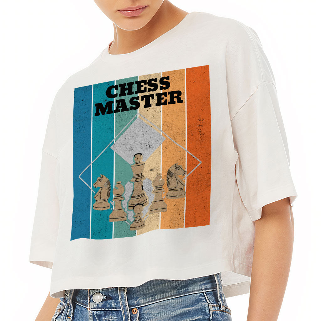 Chess Master Women's Crop Tee Shirt - Board Game Cropped T-Shirt - Art Crop Top