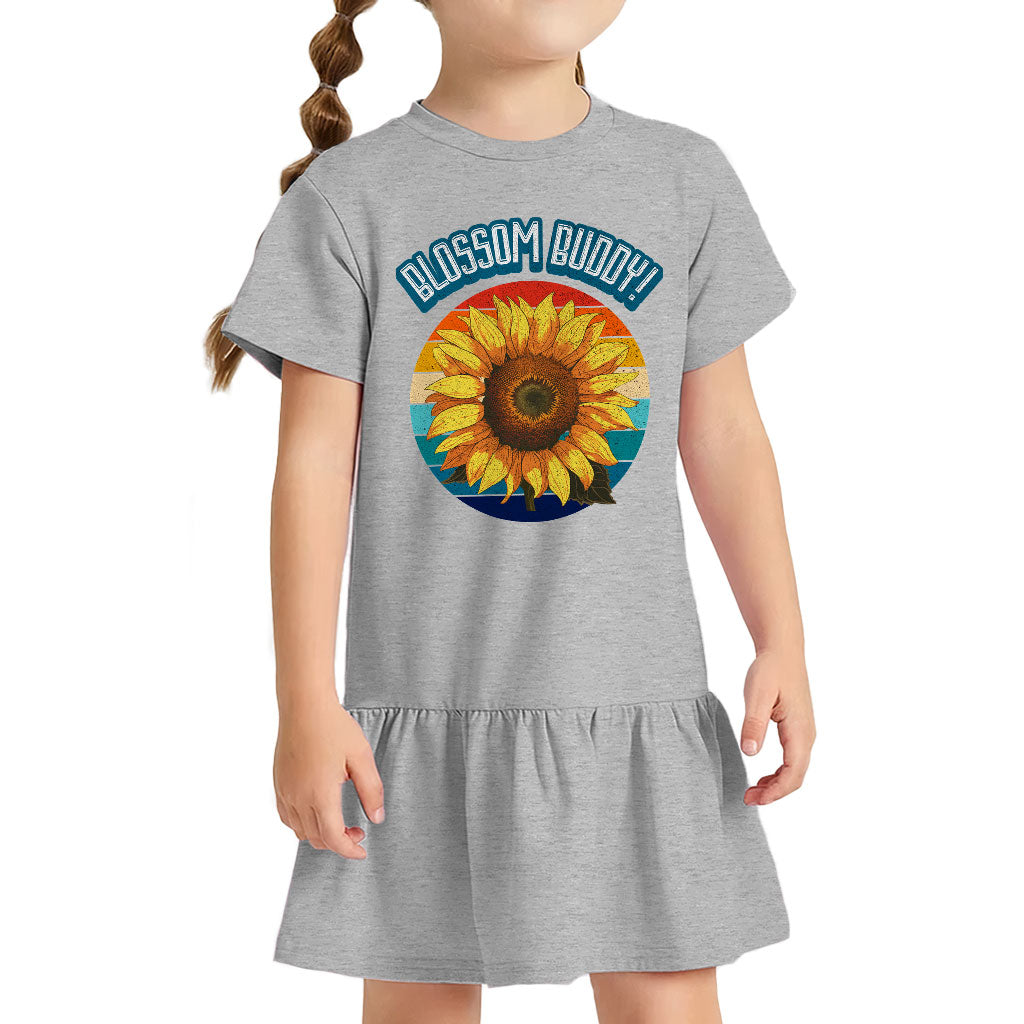 Blossom Buddy Toddler Rib Dress - Flower Girls' Dress - Plant Toddler Dress