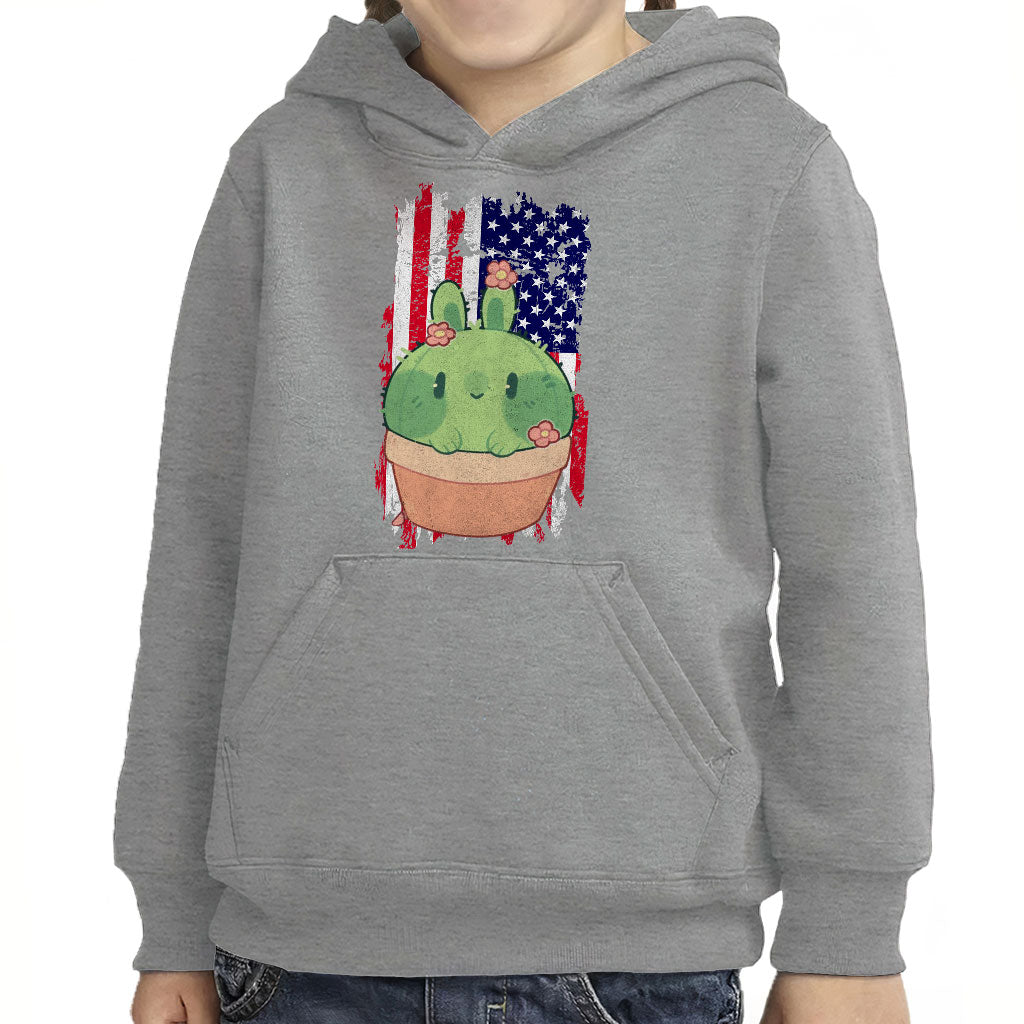 Little Cactus Toddler Pullover Hoodie - Flag Sponge Fleece Hoodie - Themed Hoodie for Kids