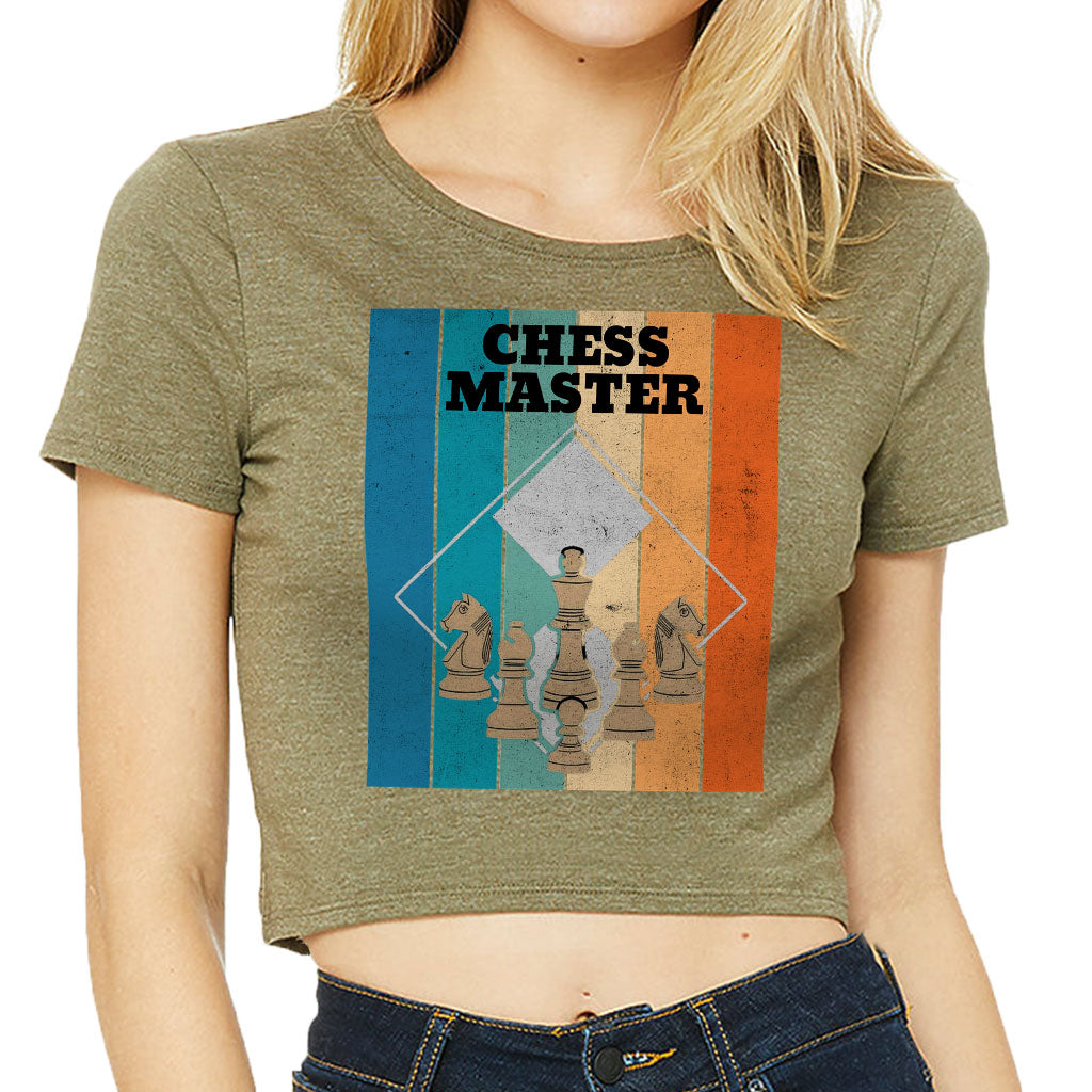Chess Master Women's Cropped T-Shirt - Board Game Crop Top - Art Cropped Tee
