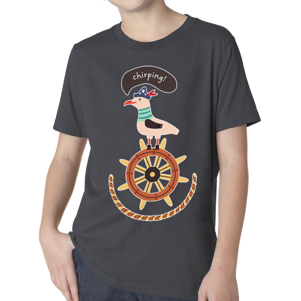 Sea Ship Themed Kids' Classic Fit T-Shirt - Bird T-Shirt - Printed Classic Fit Tee