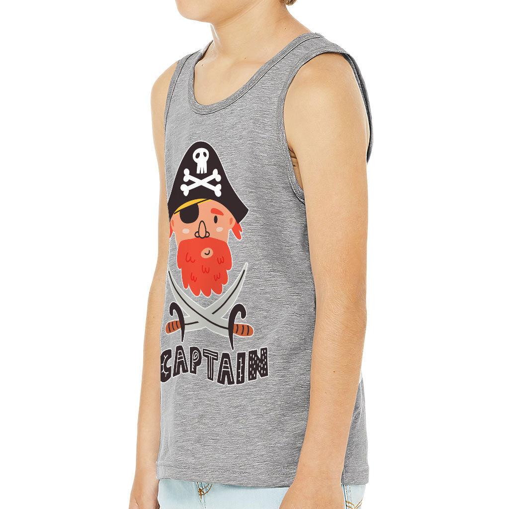 Captain Kids' Jersey Tank - Pirate Themed Sleeveless T-Shirt - Cool Kids' Tank Top