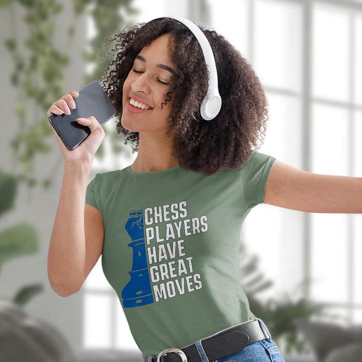 Chess Players Women's T-Shirt - Cool Design T-Shirt - Word Design Relaxed Tee