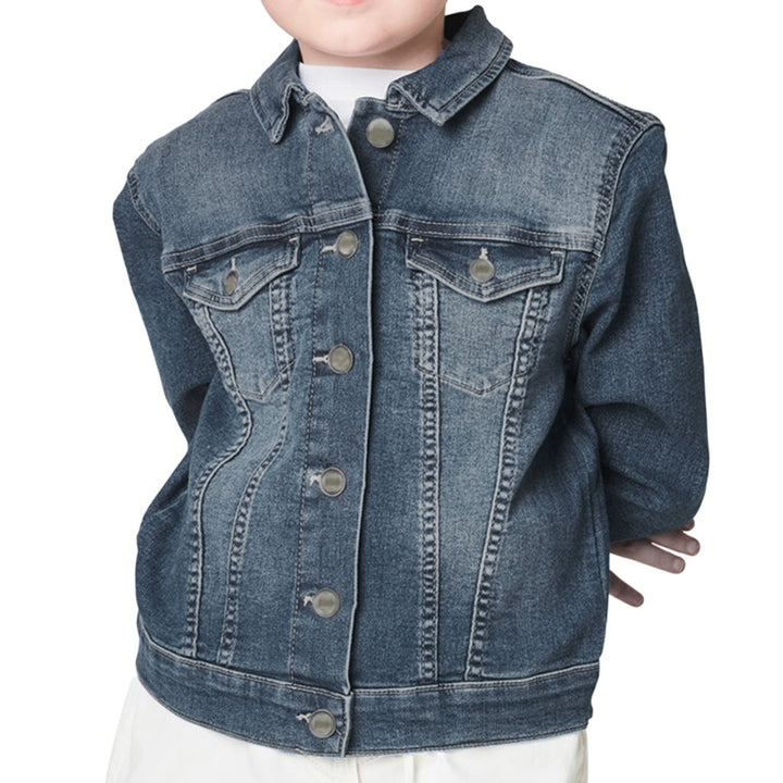 No Small Talk Kids' Denim Jacket - Shy Girl Jean Jacket - Art Denim Jacket for Kids