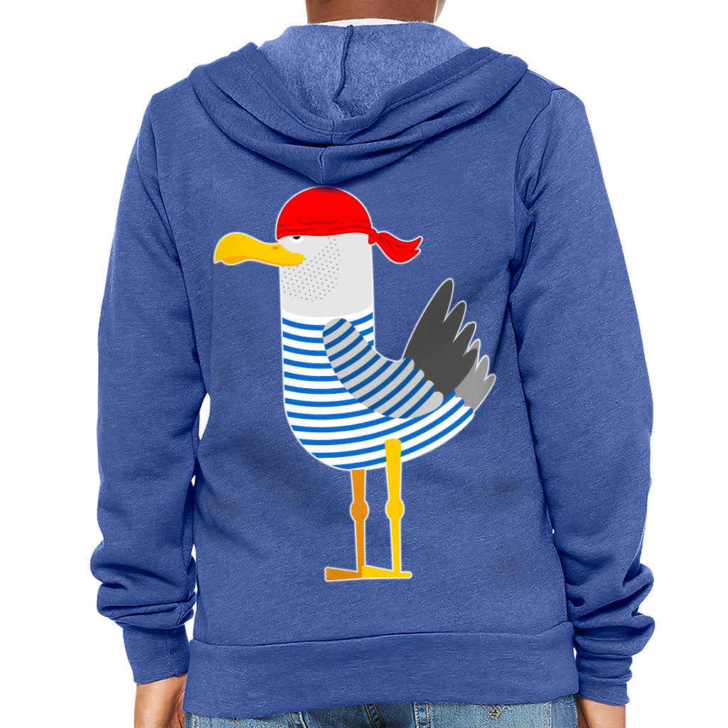 Bird Pirate Kids' Full-Zip Hoodie - Cool Hooded Sweatshirt - Printed Kids' Hoodie