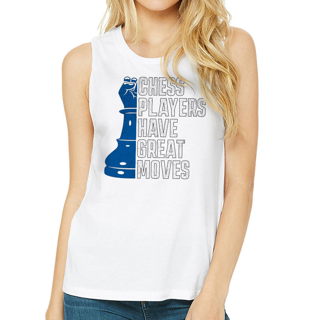 Chess Players Women's Muscle Tank - Cool Design Tank Top - Word Design Workout Tank