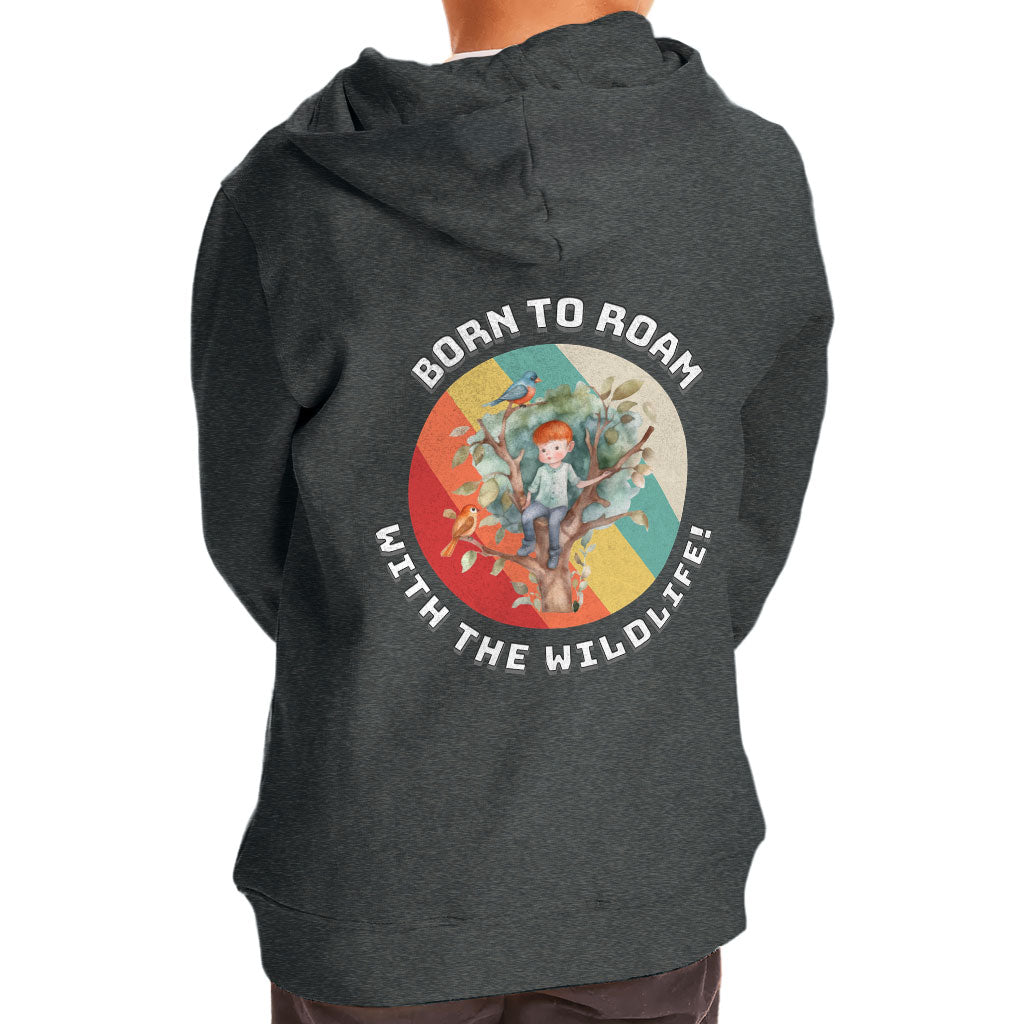 Born to Roam Toddler Full-Zip Hoodie - Birds Toddler Hoodie - Colorful Kids' Hoodie