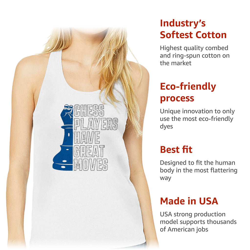 Chess Players Women's Racerback Tank - Cool Design Tank Top - Word Design Workout Tank