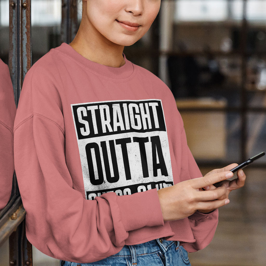 Word Art Cropped Long Sleeve T-Shirt - Chess Club Women's T-Shirt - Unique Long Sleeve Tee