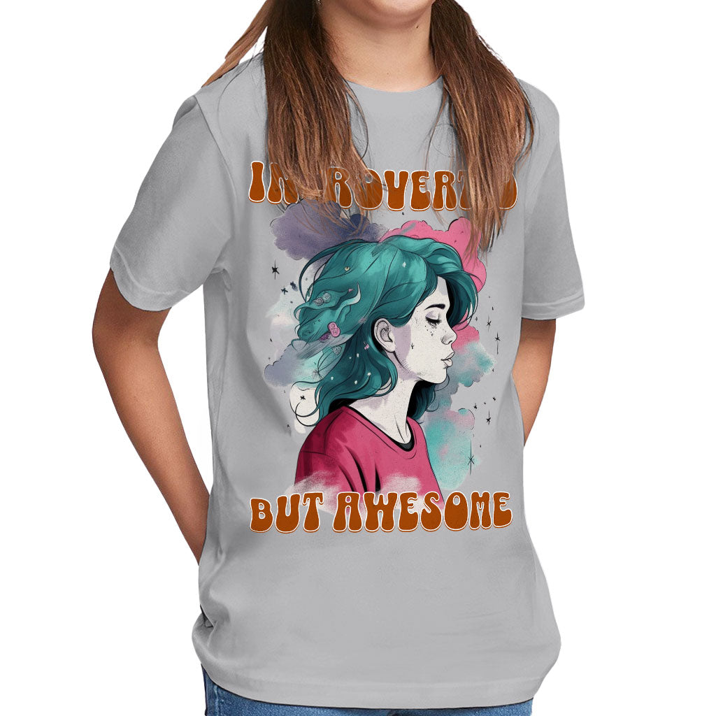 Introverted but Awesome Kids' Classic Fit T-Shirt - Watercolor T-Shirt - Graphic Classic Fit Tee