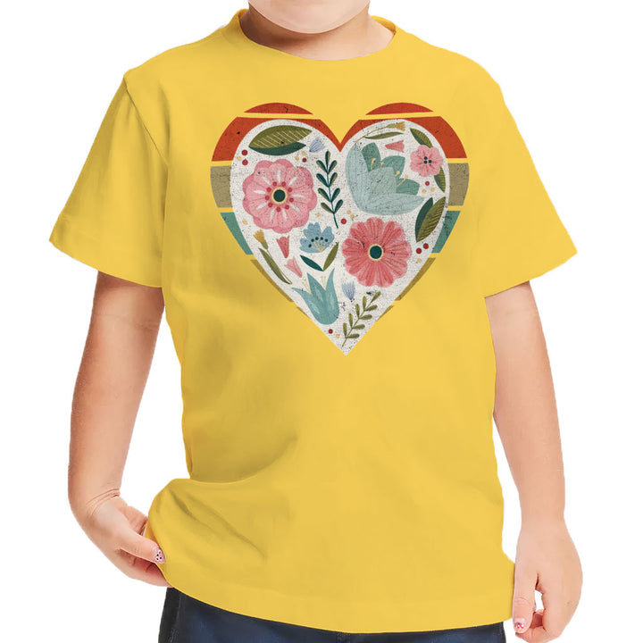 Flower Heart Toddler T-Shirt - Colorful Kids' T-Shirt - Printed Tee Shirt for Toddler