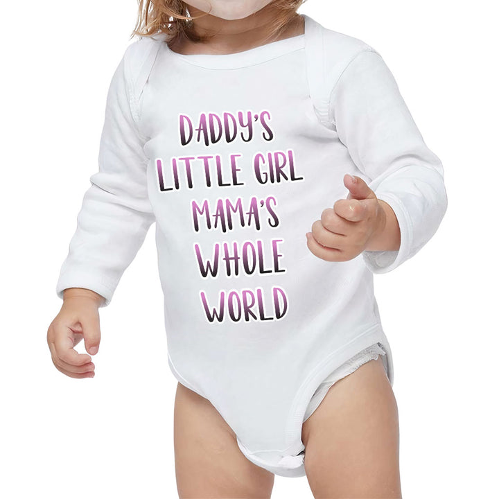 Daddy's Little Girl Baby Long Sleeve Onesie - Cute Baby Long Sleeve Bodysuit - Printed Baby One-Piece