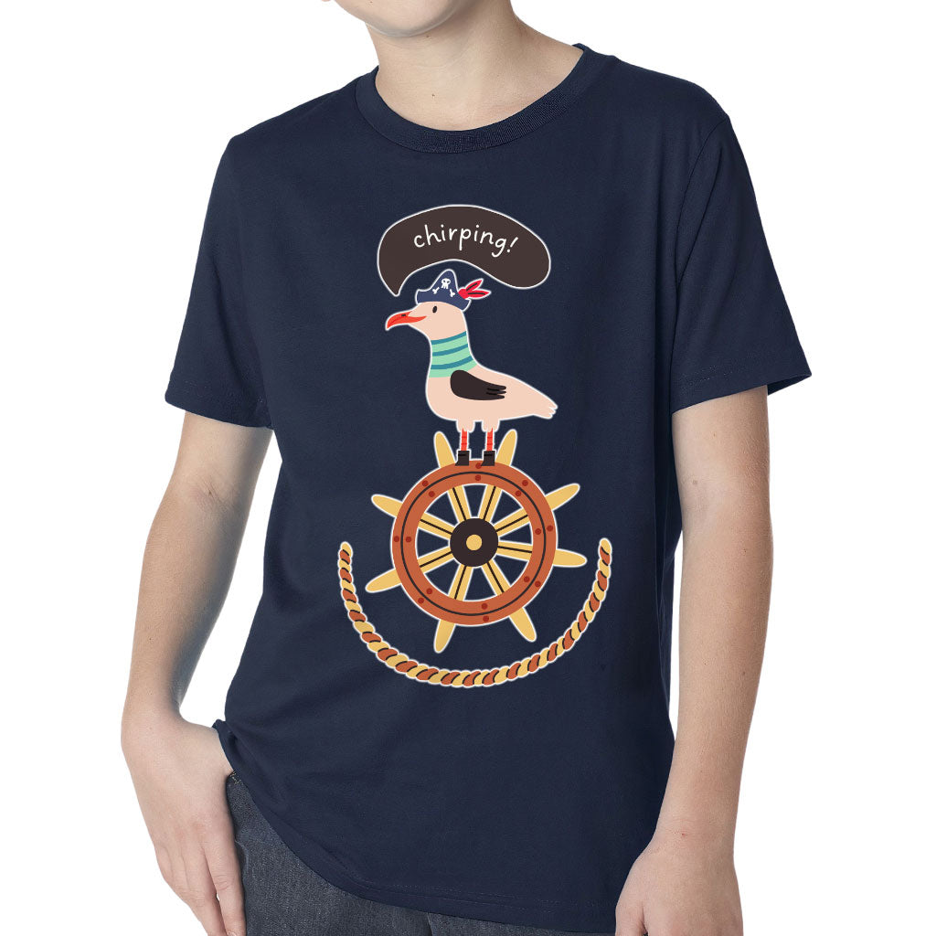 Sea Ship Themed Kids' Classic Fit T-Shirt - Bird T-Shirt - Printed Classic Fit Tee