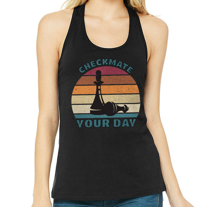 Checkmate Your Day Women's Racerback Tank - Colorful Tank Top - Printed Workout Tank
