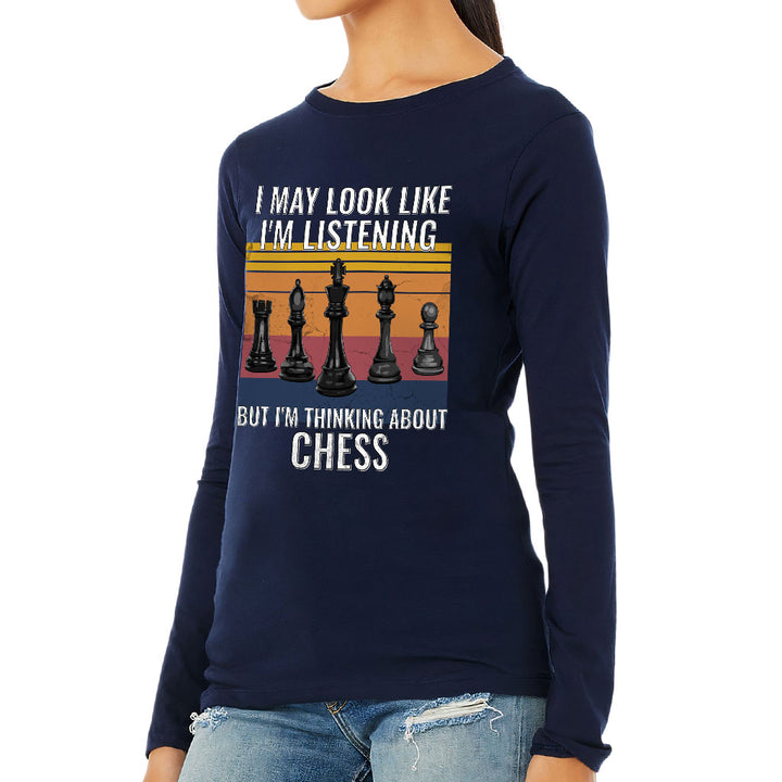 Chess Women's Long Sleeve T-Shirt - Bright Long Sleeve Tee - Colorful T-Shirt