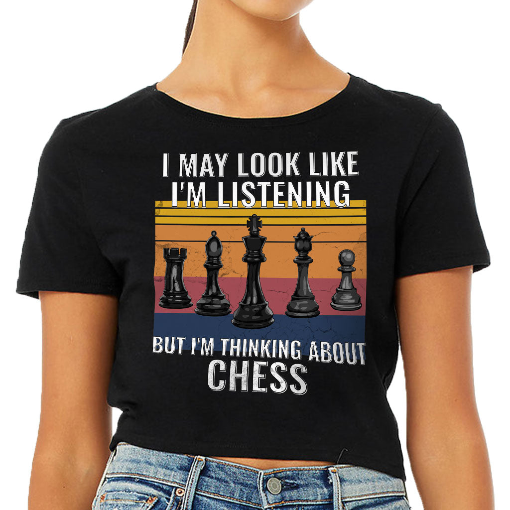 Chess Women's Cropped T-Shirt - Bright Crop Top - Colorful Cropped Tee