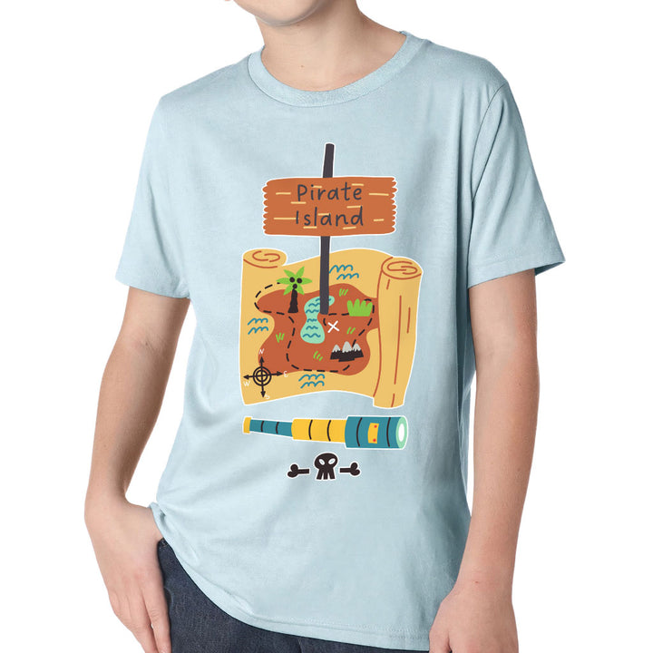 Pirate Island Kids' Classic Fit T-Shirt - Map Print T-Shirt - Cool Classic Fit Tee