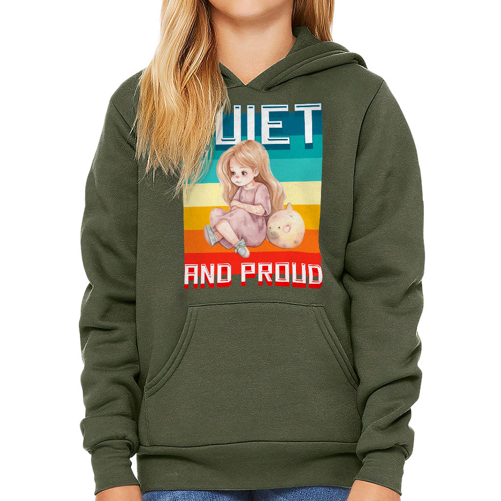 Quiet and Proud Kids' Sponge Fleece Hoodie - Cute Girl Kids' Hoodie - Printed Hoodie for Kids