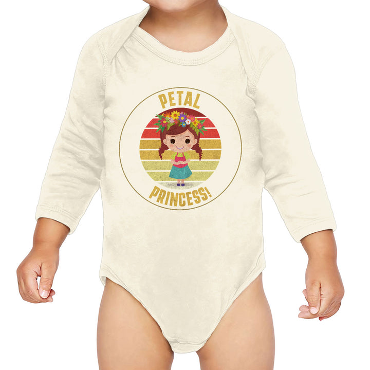 Petal Princess Baby Long Sleeve Onesie - Cute Baby Long Sleeve Bodysuit - Graphic Baby One-Piece