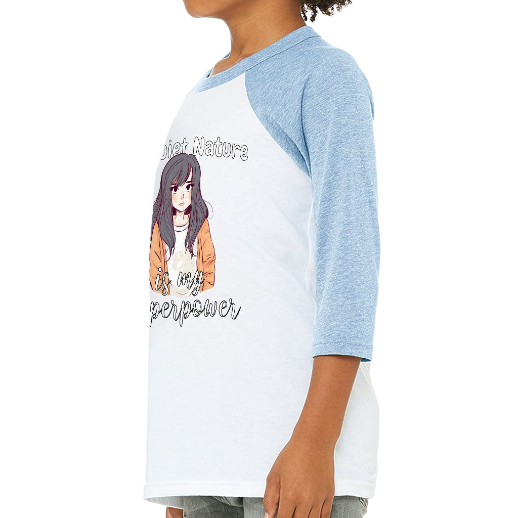 My Quiet Nature Kids' Baseball T-Shirt - Beautiful 3/4 Sleeve T-Shirt - Unique Baseball Tee