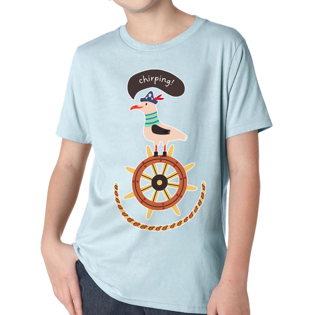 Sea Ship Themed Kids' Classic Fit T-Shirt - Bird T-Shirt - Printed Classic Fit Tee