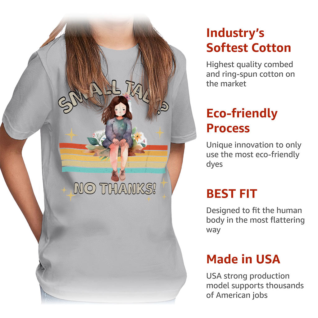 No Small Talk Kids' Classic Fit T-Shirt - Shy Girl T-Shirt - Art Classic Fit Tee