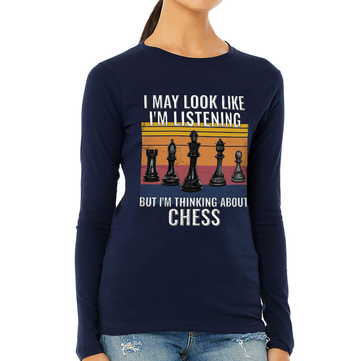 Chess Women's Long Sleeve T-Shirt - Bright Long Sleeve Tee - Colorful T-Shirt