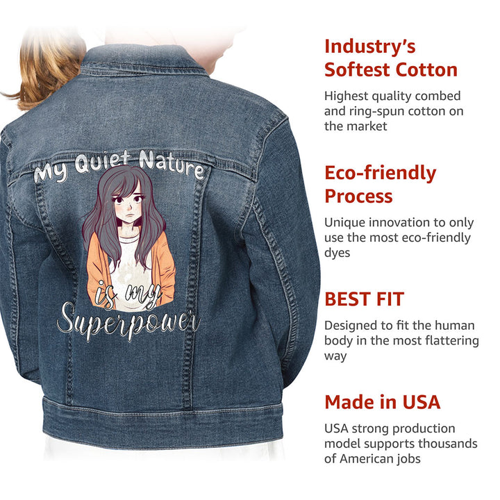 My Quiet Nature Kids' Denim Jacket - Beautiful Jean Jacket - Unique Denim Jacket for Kids