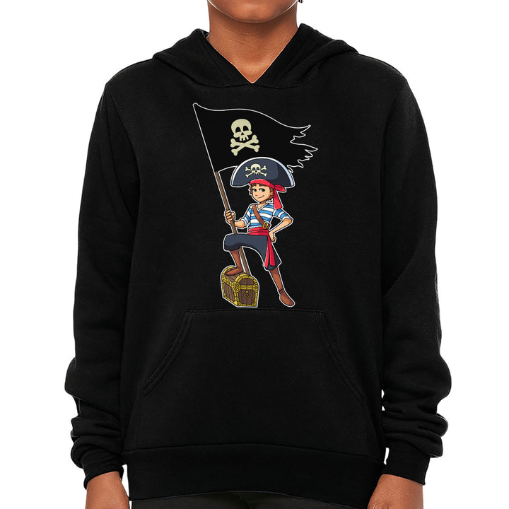 Cool Pirate Kids' Sponge Fleece Hoodie - Sea Themed Kids' Hoodie - Cartoon Hoodie for Kids