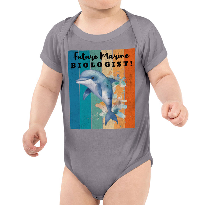 Future Marine Biologist Baby Jersey Onesie - Dolphin Baby Bodysuit - Printed Baby One-Piece