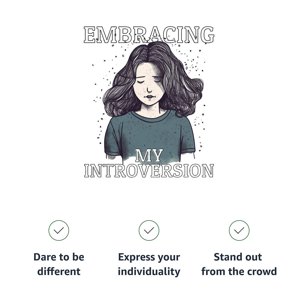 Embracing My Introversion Kids' Classic Fit T-Shirt - Cute Print T-Shirt - Printed Classic Fit Tee
