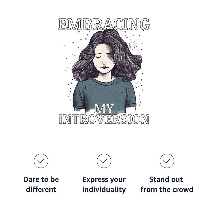 Embracing My Introversion Kids' Classic Fit T-Shirt - Cute Print T-Shirt - Printed Classic Fit Tee