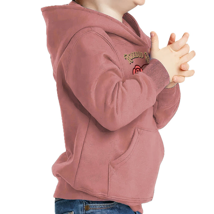 Rosebud Rebel Toddler Pullover Hoodie - Cute Sponge Fleece Hoodie - Flower Themed Hoodie for Kids