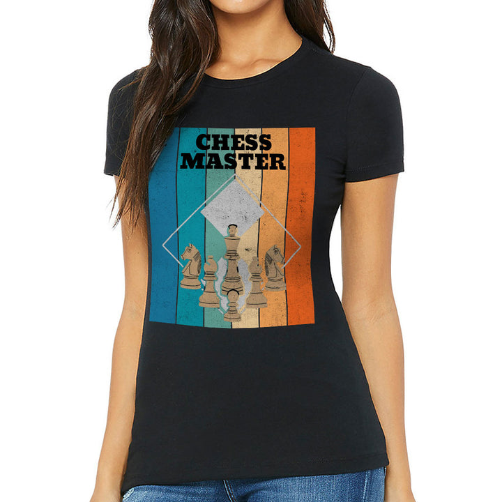 Chess Master Slim Fit T-Shirt - Board Game Women's T-Shirt - Art Slim Fit Tee