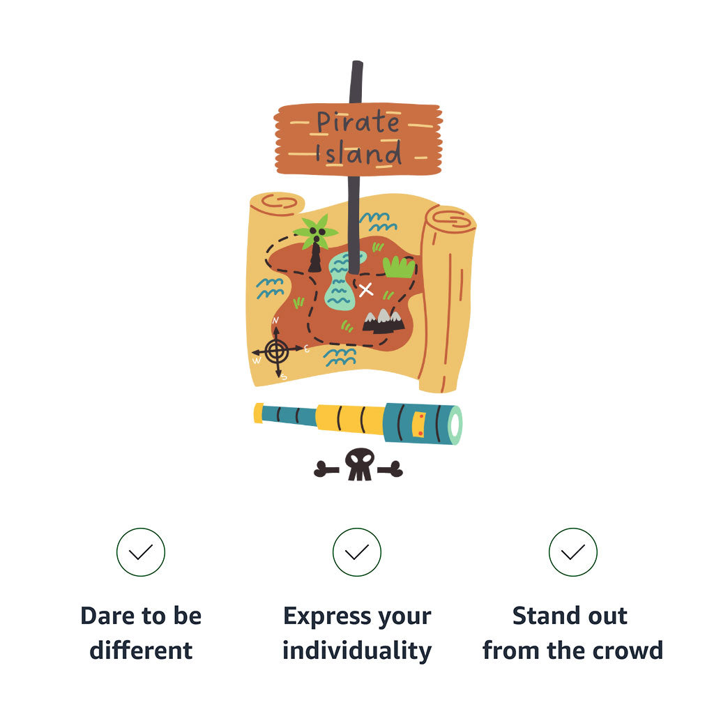 Pirate Island Kids' Baseball T-Shirt - Map Print 3/4 Sleeve T-Shirt - Cool Baseball Tee