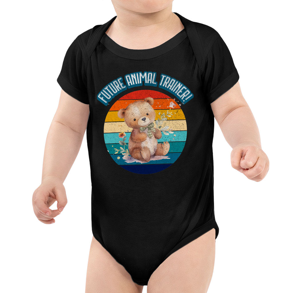 Future Animal Trainer Baby Jersey Onesie - Teddy Bear Baby Bodysuit - Printed Baby One-Piece