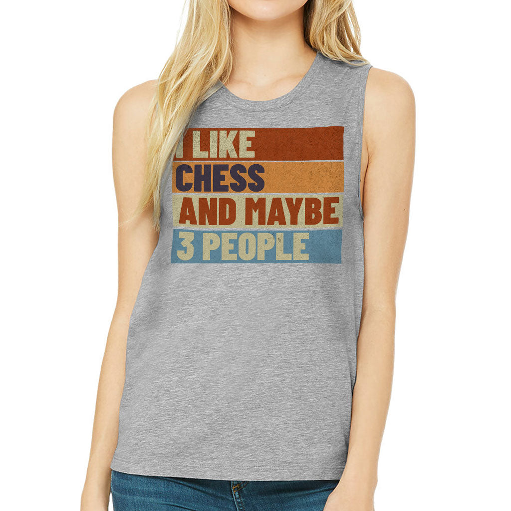 I Like Chess Women's Muscle Tank - Colorful Tank Top - Art Workout Tank