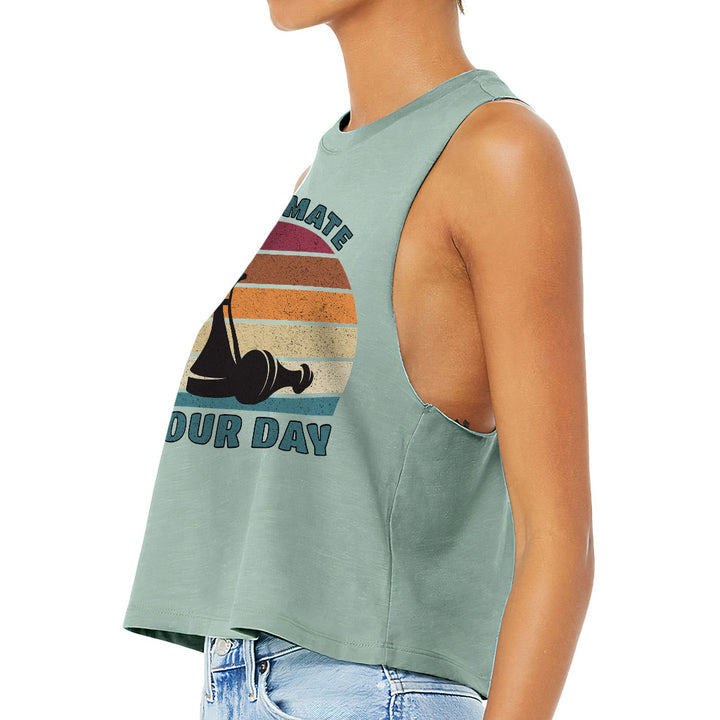 Checkmate Your Day Racerback Cropped Tank - Colorful Women's Tank - Printed Tank Top