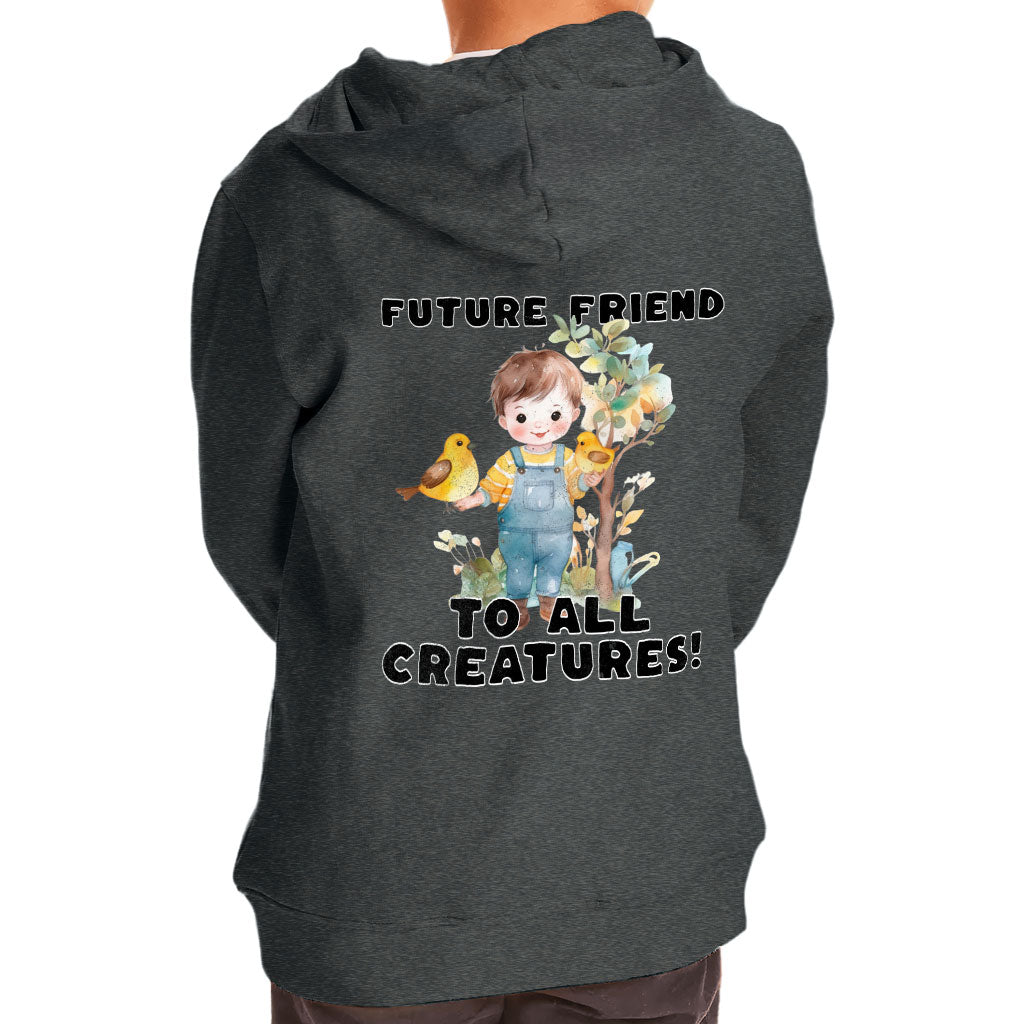 Future Friend for All Creatures Toddler Full-Zip Hoodie - Cute Toddler Hoodie - Colorful Kids' Hoodie